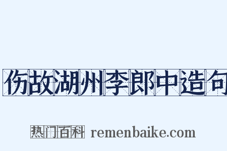 伤故湖州李郎中造句是什么意思的图片